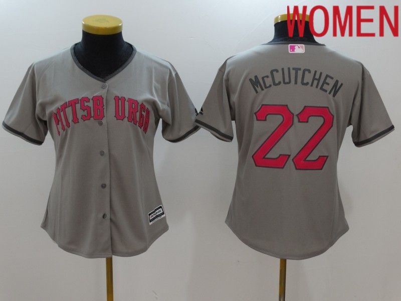 Women Pittsburgh Pirates #22 Mccutchen Grey Mother Edition 2022 MLB Jersey->chicago cubs->MLB Jersey